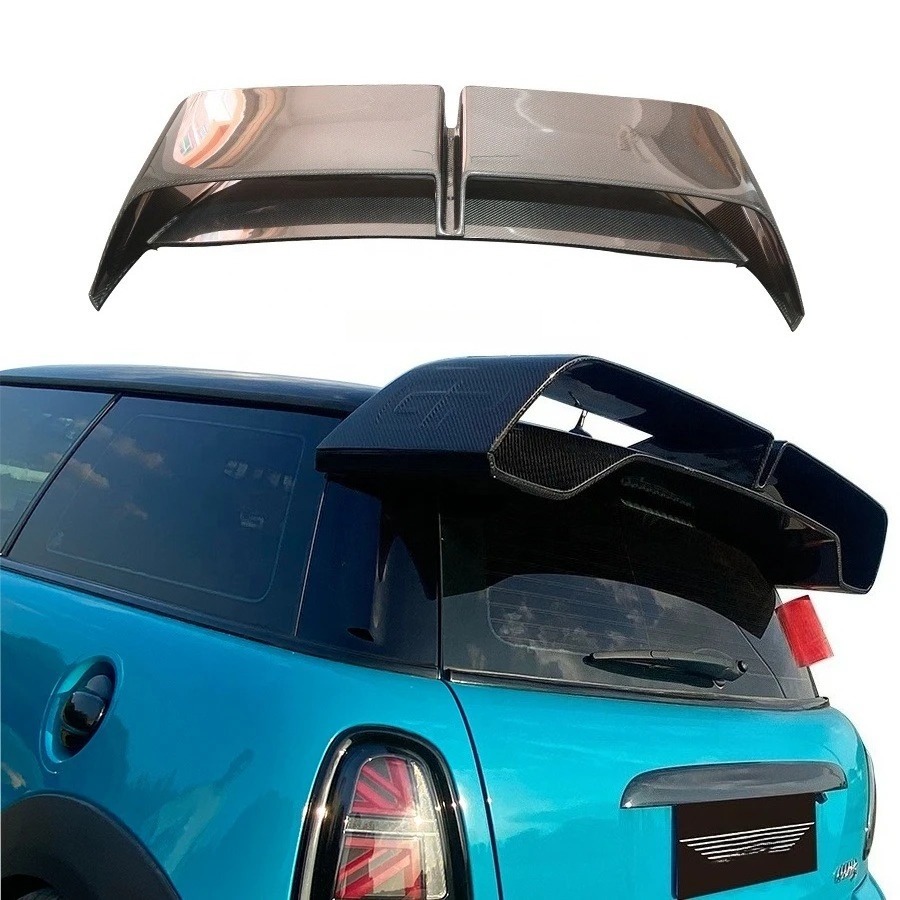 GP3 Style Wet Carbon Fiber Polished Finish Rear Spoiler for MINI  S JCW R56 2007-2012 Double Deck Roof Wing